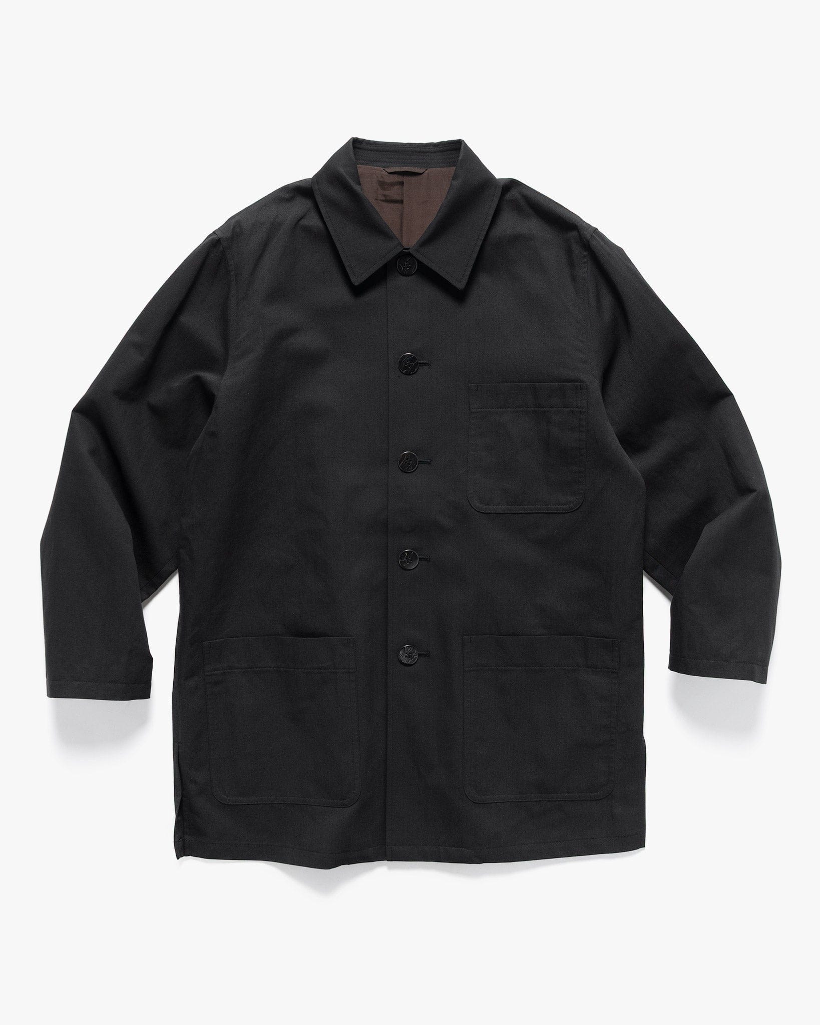 Cale Cotton Linen Twill Coat Black