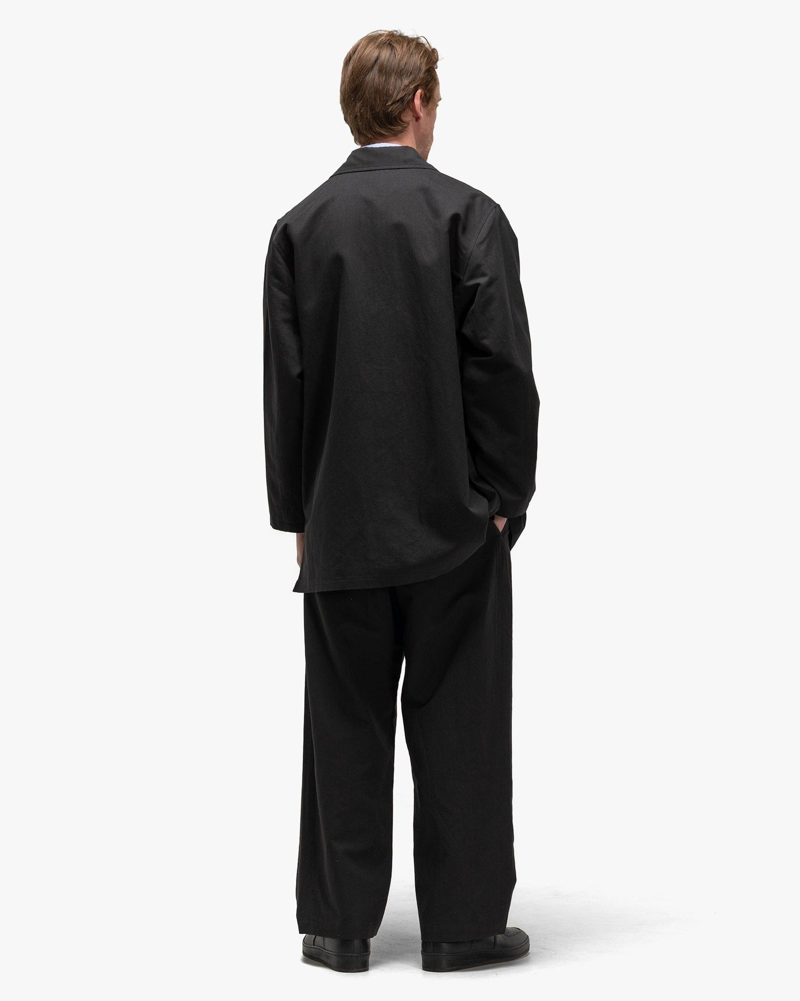 Cale Cotton Linen Twill Coat Black