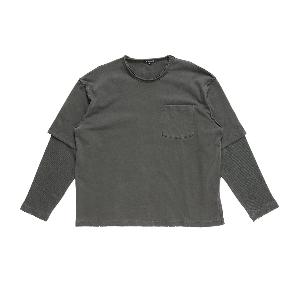 Beach Brains Dream Layer LS Tee - Charcoal