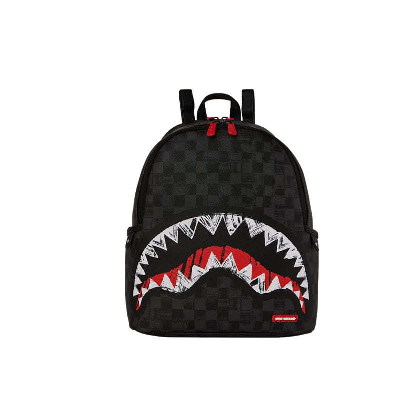 Spray Ground Scribble Shark Savage Backpack - Black