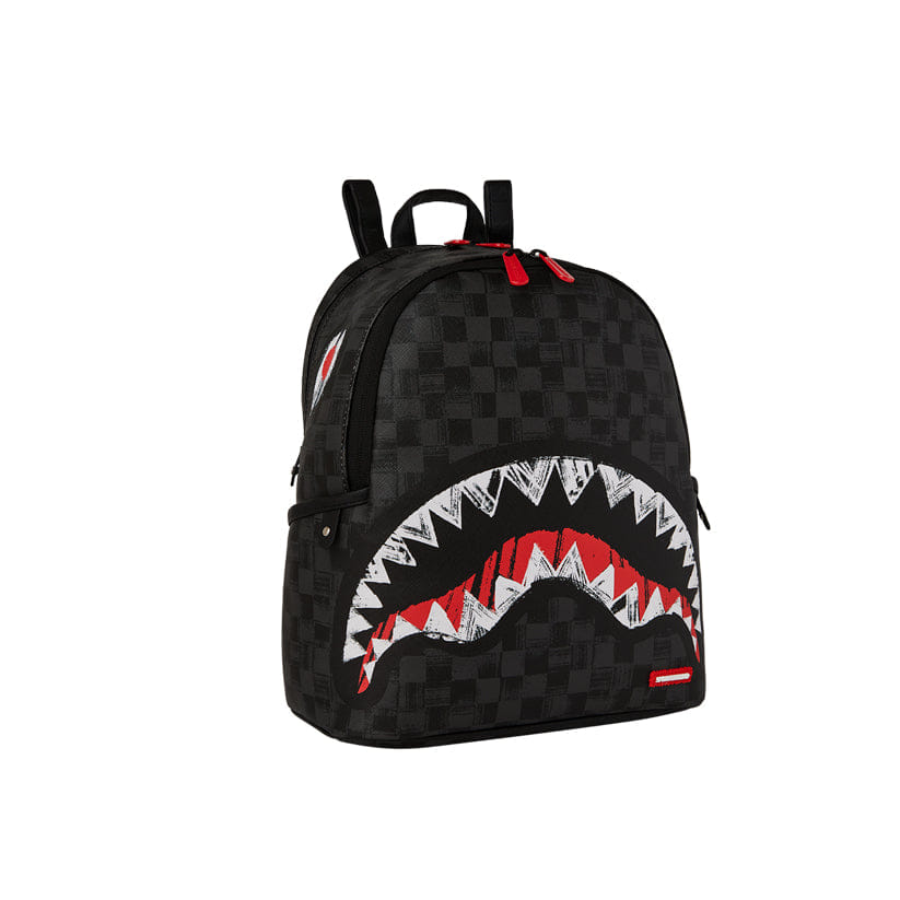 Spray Ground Scribble Shark Savage Backpack - Black