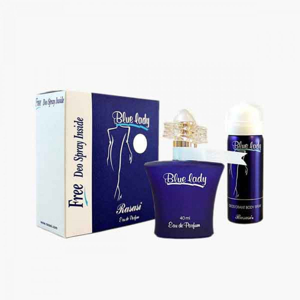 Rasasi Blue Lady Parfum for Women Eau De Parfum 40ml + DEO 50ml