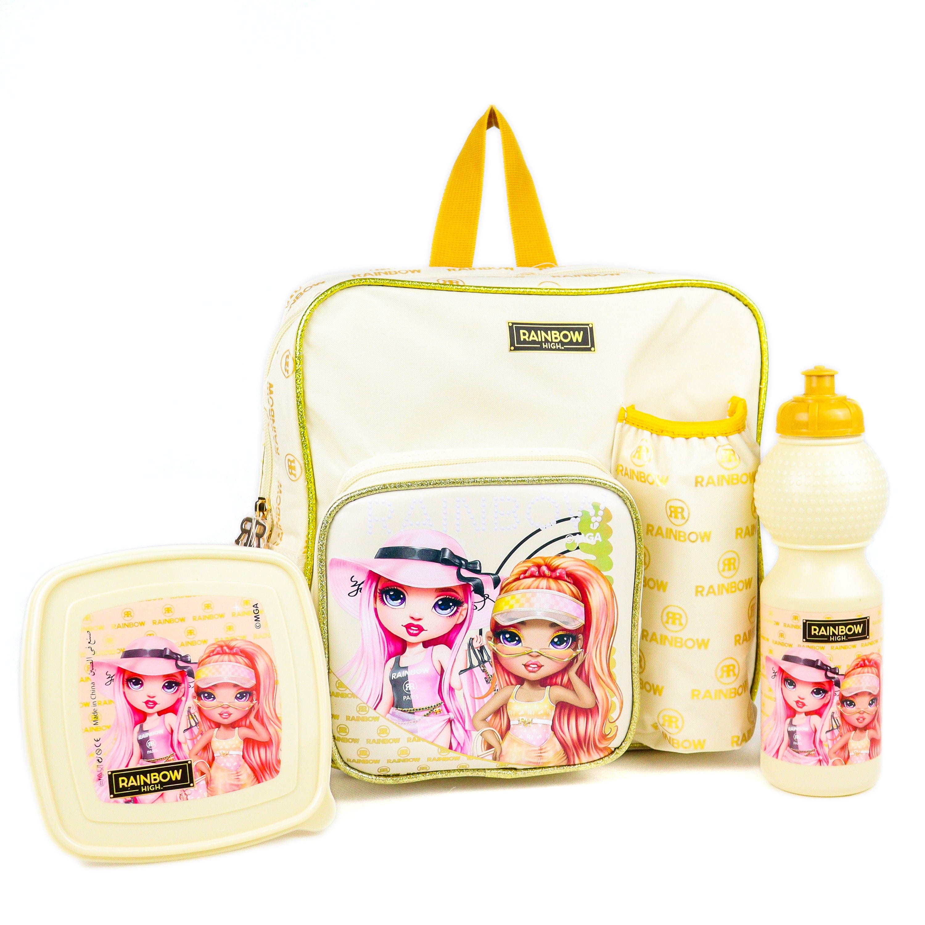 MGA Rainbow High 3 in 1 Backpack Set for Toddler Preschool Kindergarten Kids
