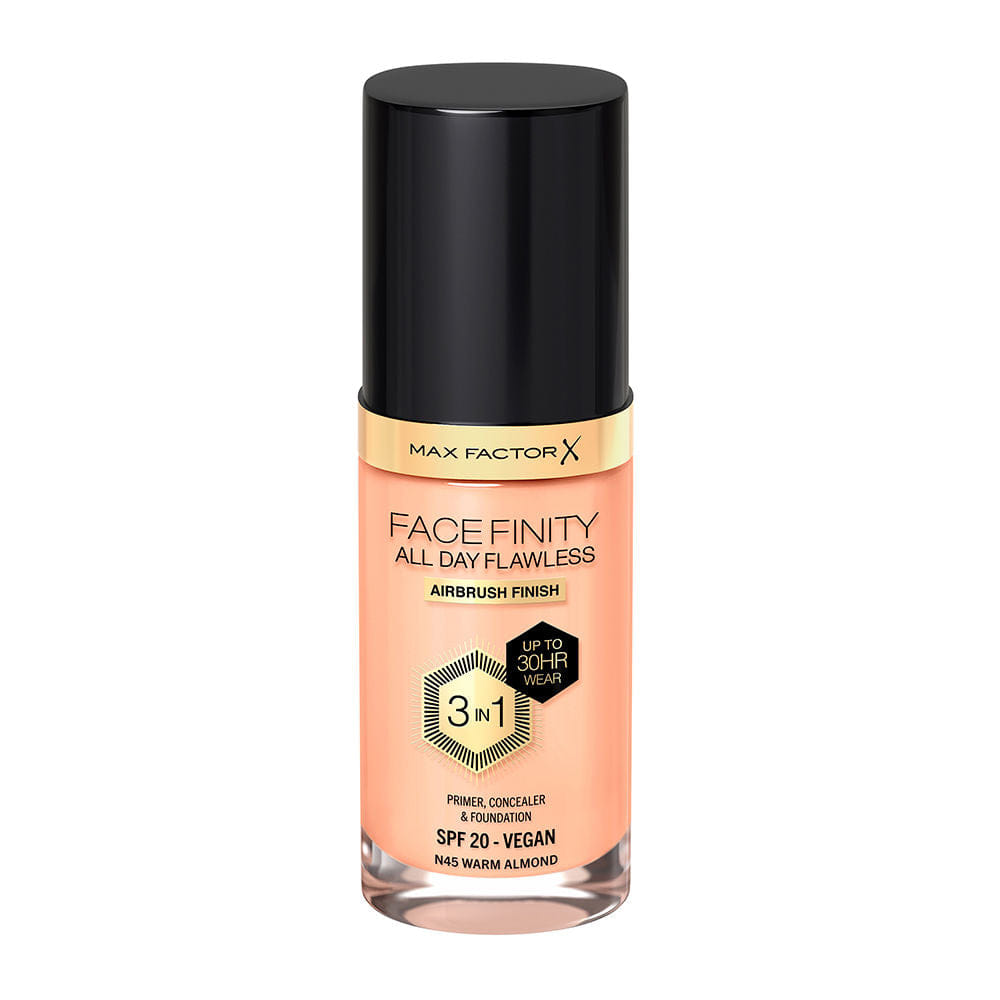 Max Factor Facefinity All Day Flawless Foundation - N45 Warm Almond (30Ml)
