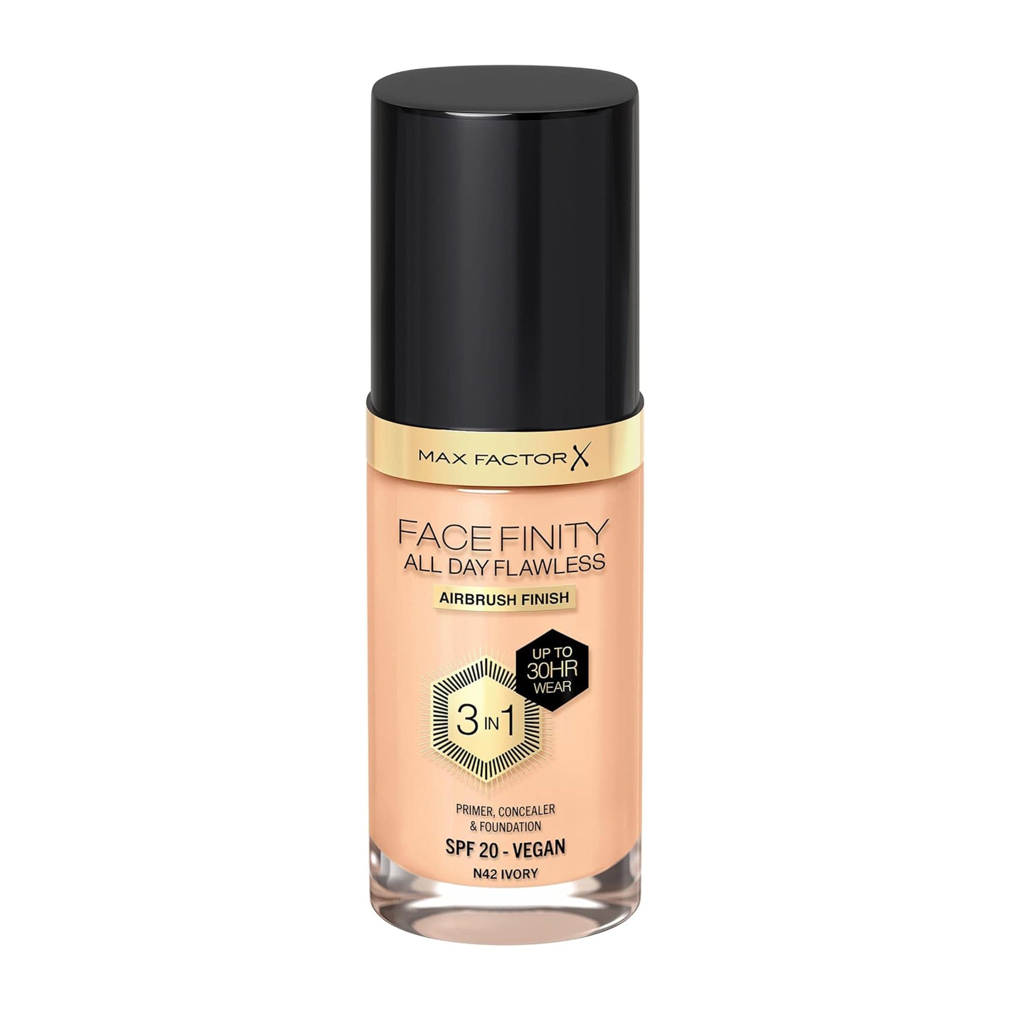 Max Factor Facefinity 3-in-1 All Day Flawless Liquid Foundation, SPF 20 - 42 Ivory