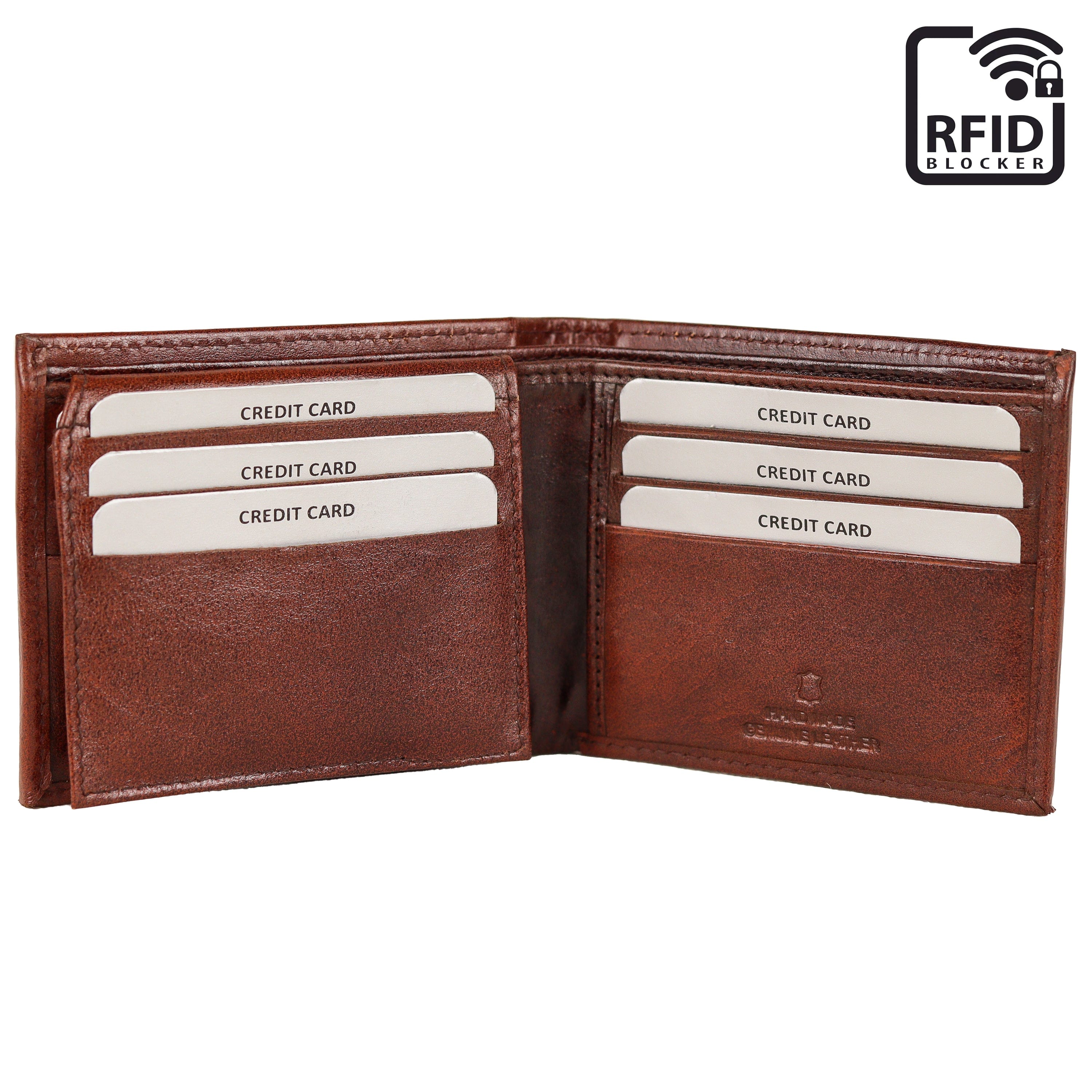 Roberto Ballmore Men's RFID Blocking, Hand-Crafted Leather Wallet