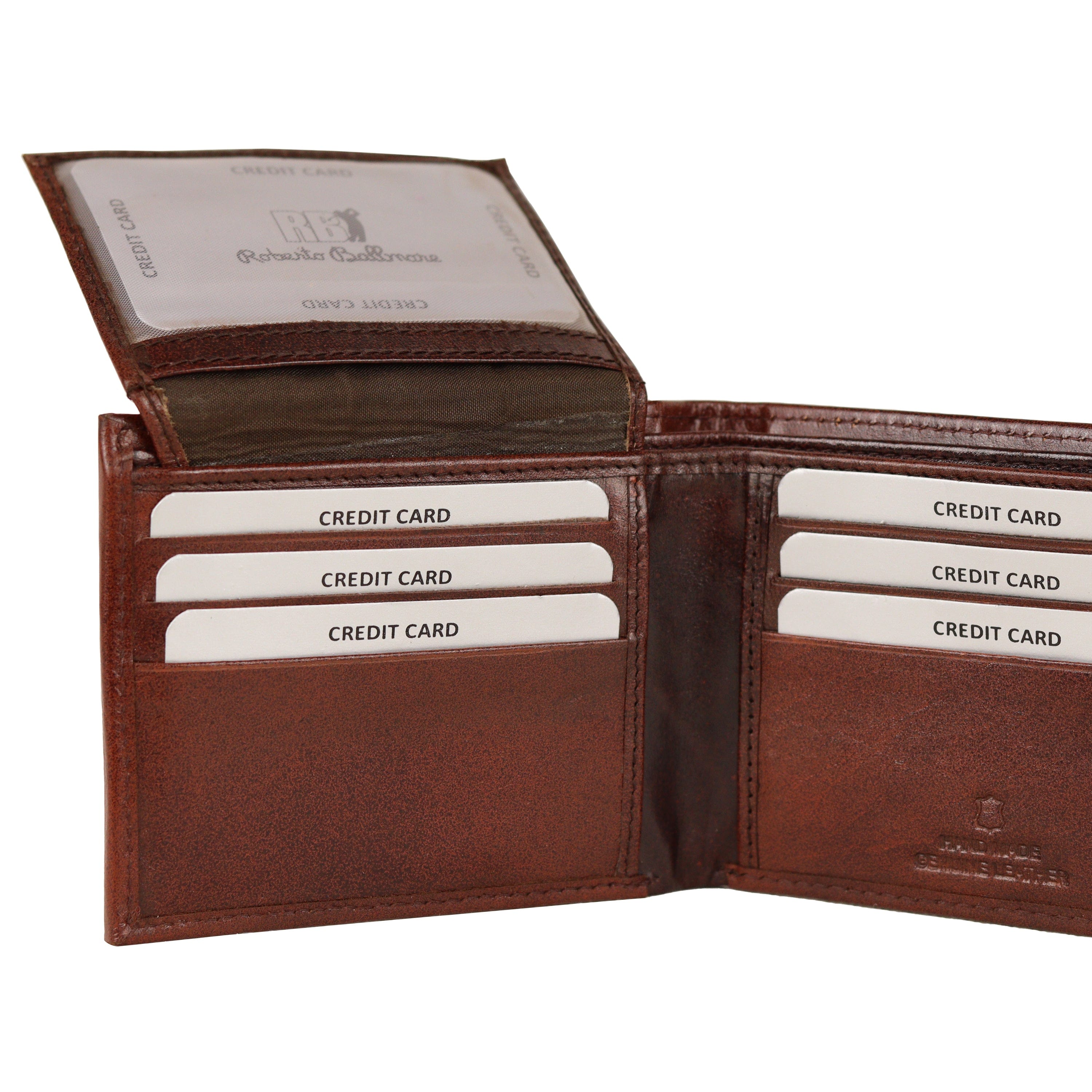Roberto Ballmore Men's RFID Blocking, Hand-Crafted Leather Wallet