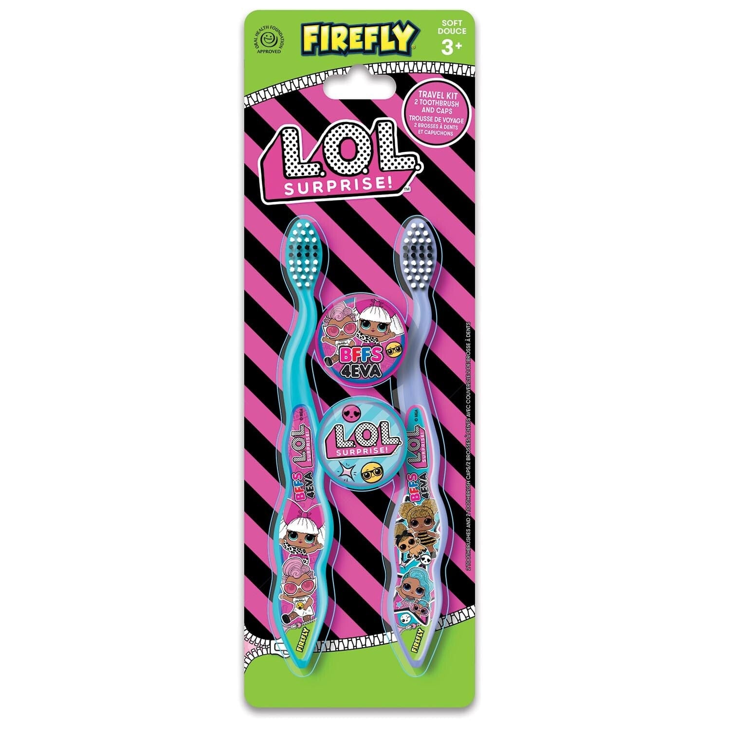 MGA LOL Suprise! 2 Toothbrush and Caps for Kids