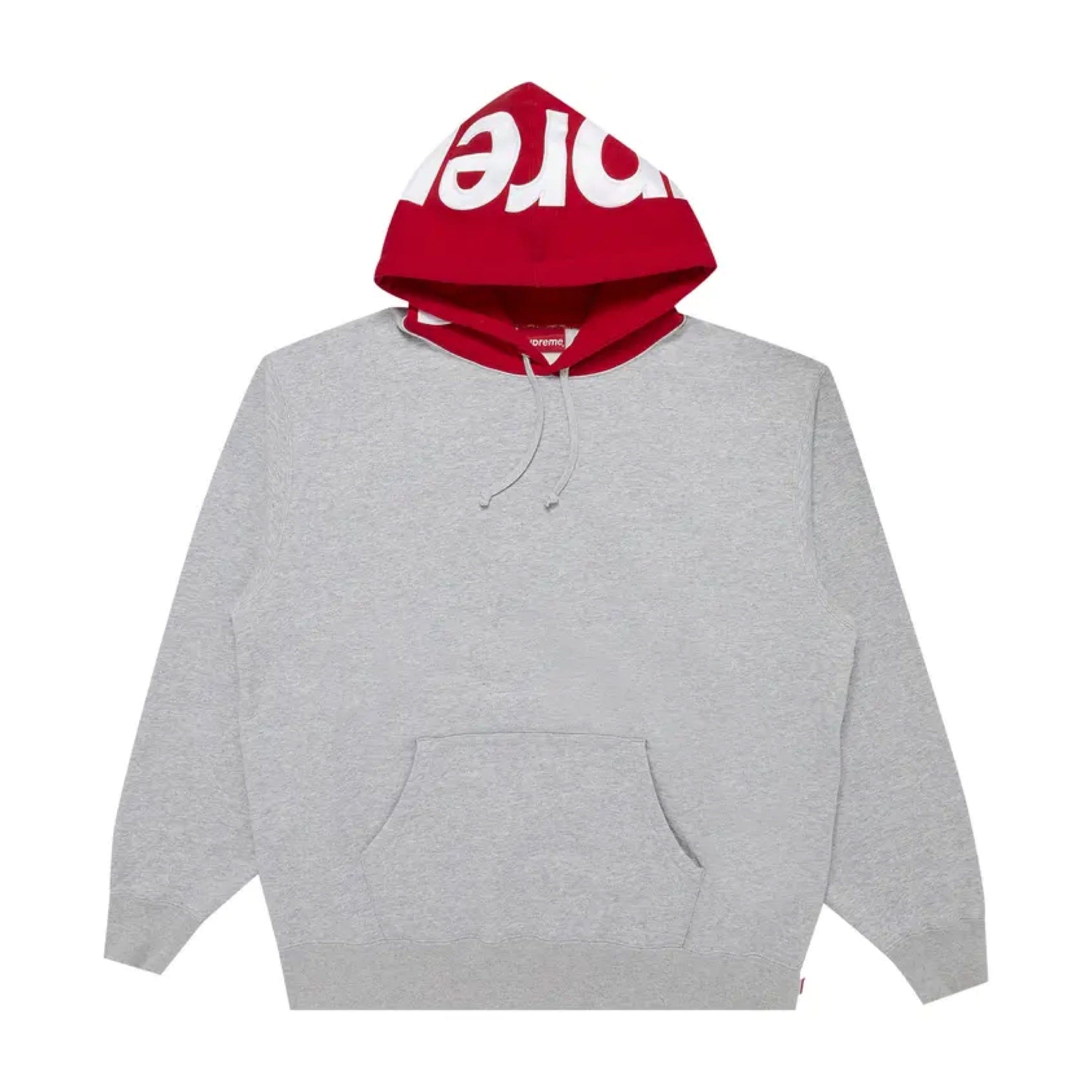 Supreme Contrast Hoodie - Heather Grey/Red (FW21)