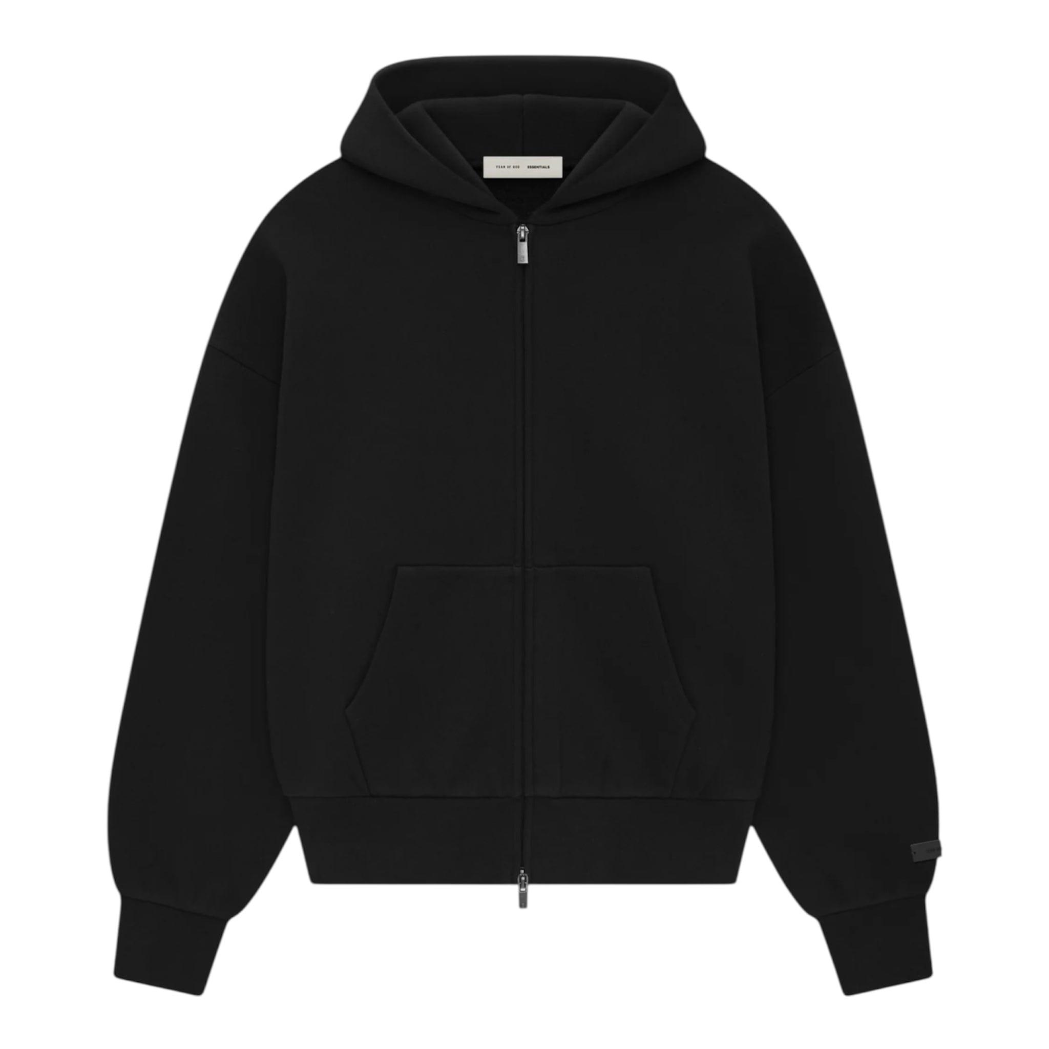 FEAR OF GOD ESSENTIALS Classic Full Zip-Up Hoodie - Jet Black