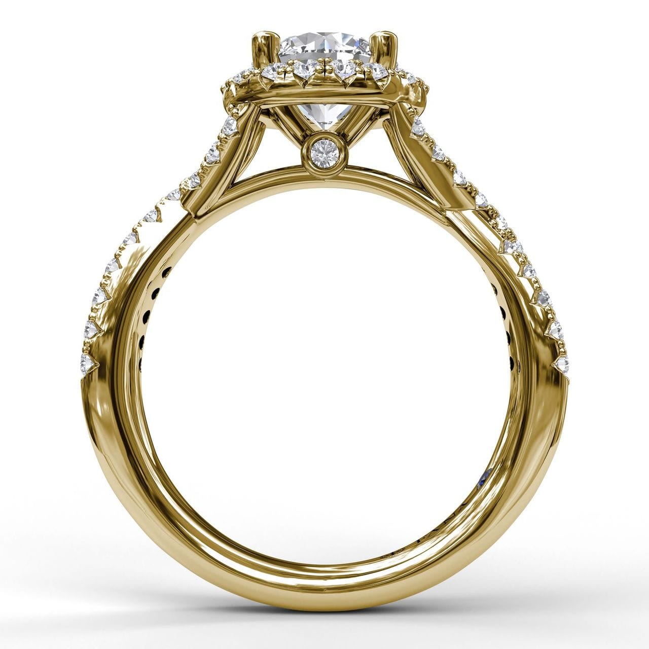Fana Round Halo Twist Engagement Ring
