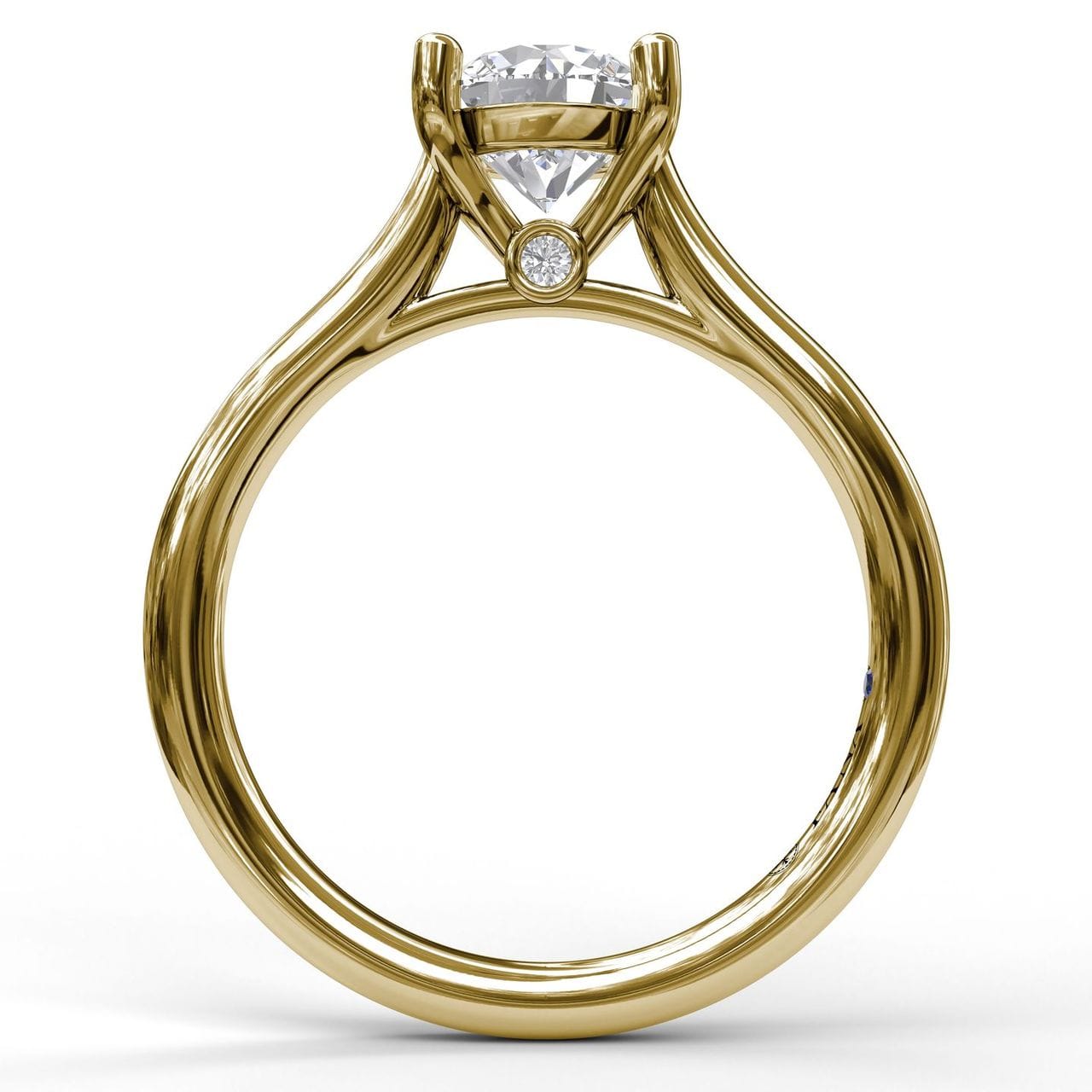 Fana Round Solitaire With Cathedral Band Engagement Ring