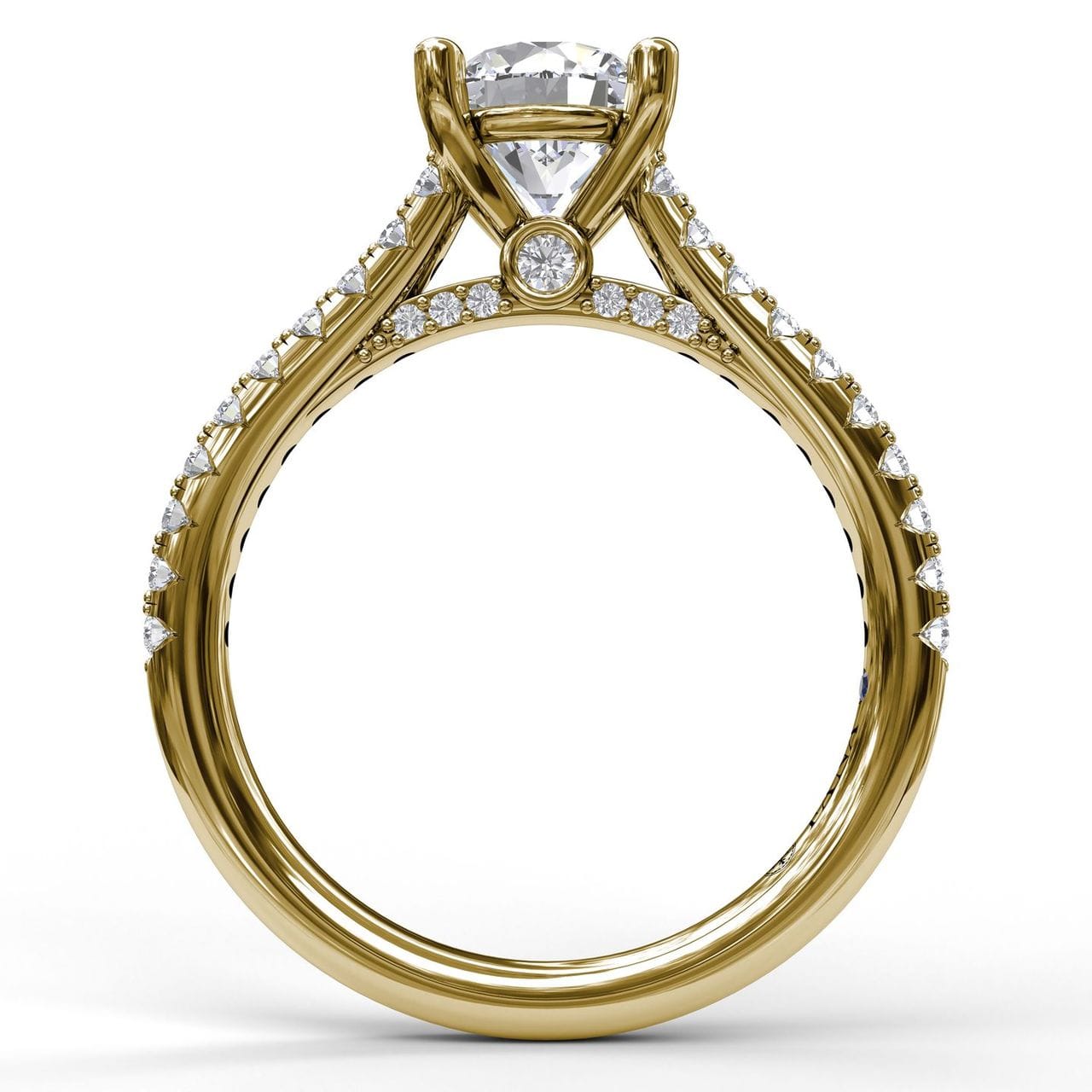 Fana Classic Diamond Engagement Ring with Beautiful Side Detail
