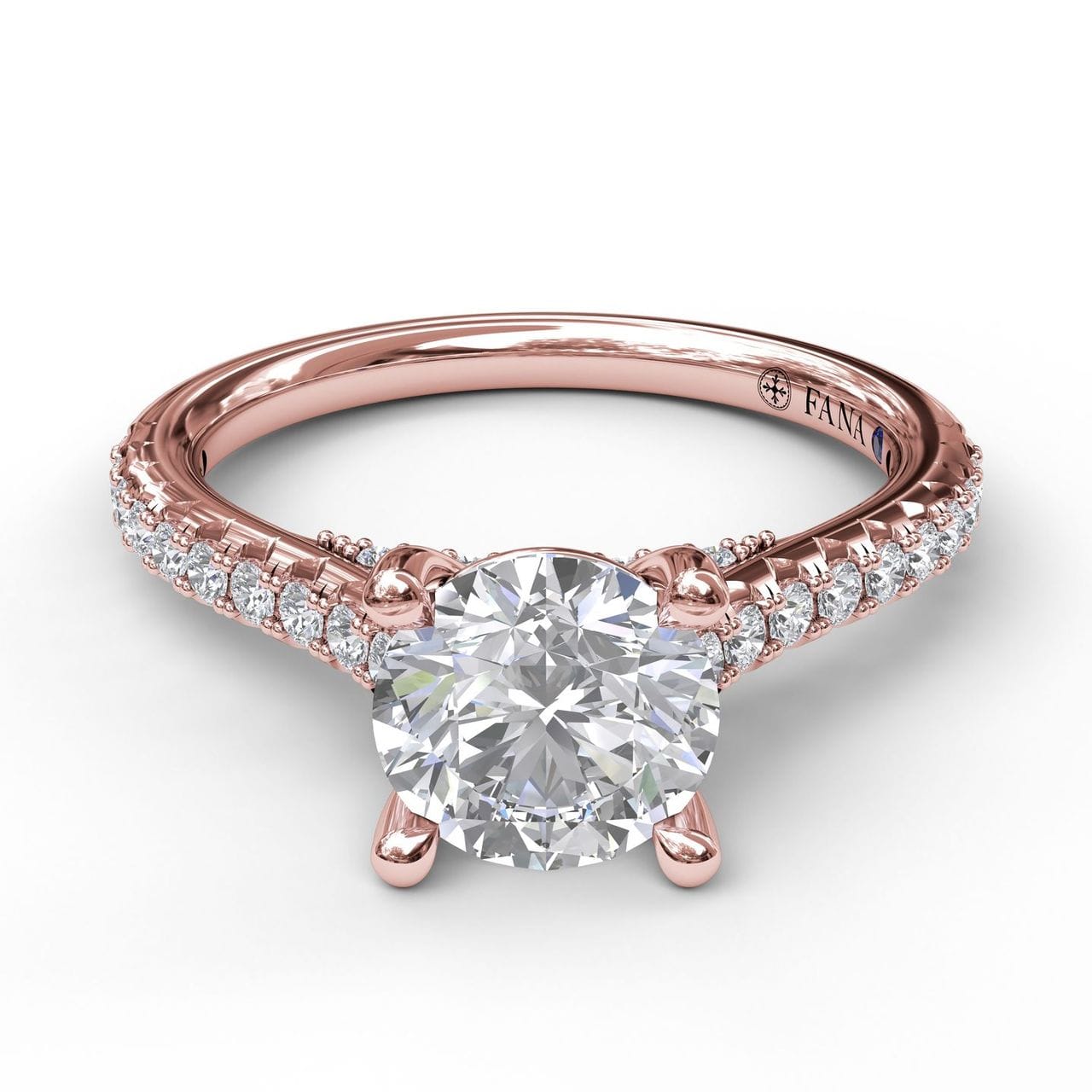 Fana Classic Diamond Engagement Ring with Beautiful Side Detail