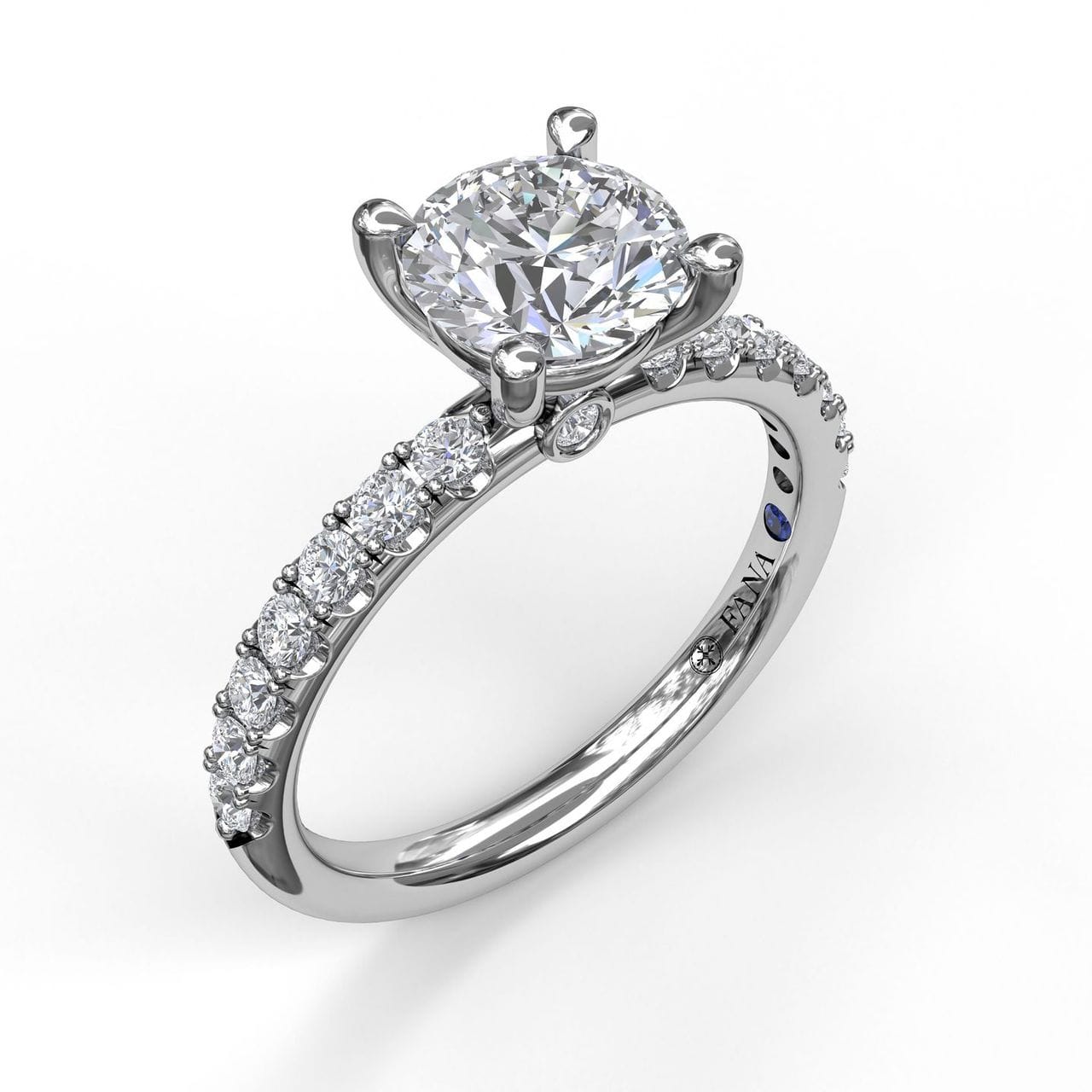 Fana Classic Pave Round Cut Engagement Ring
