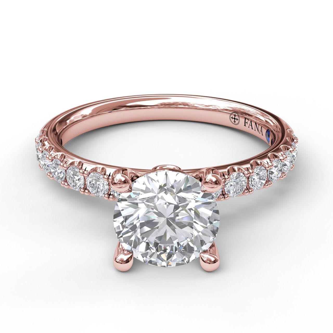 Fana Classic Pave Round Cut Engagement Ring