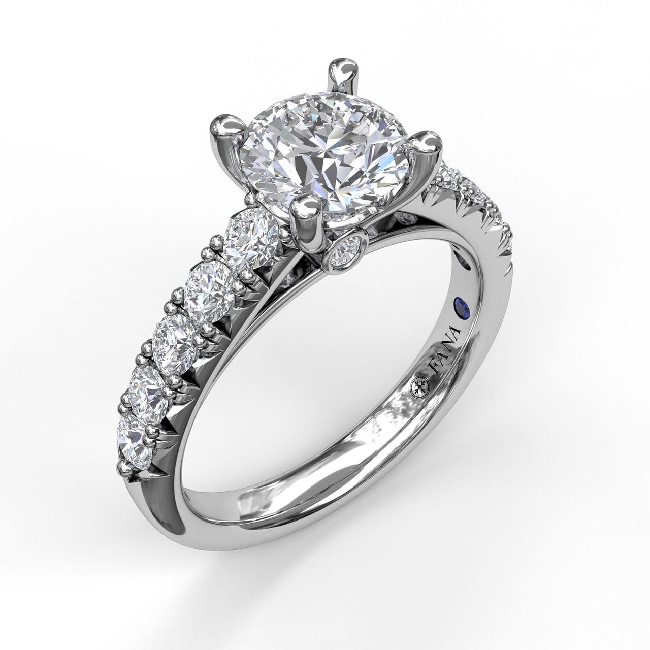 Fana Handset French Pave Diamond Engagement Ring