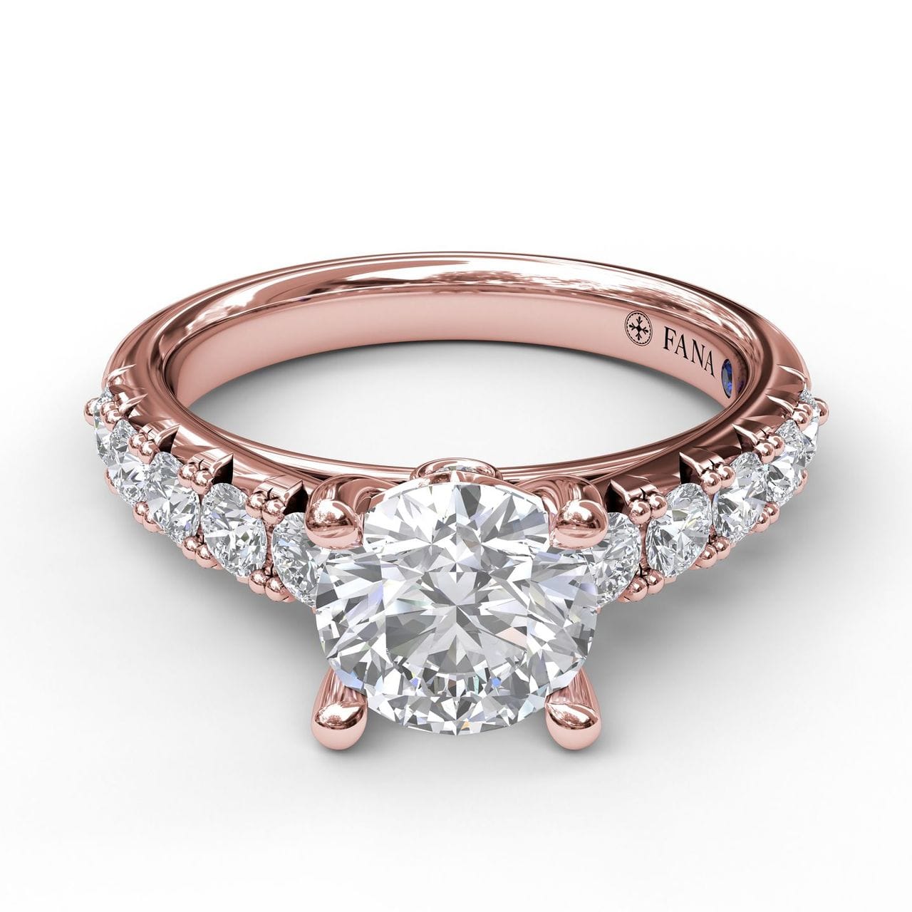 Fana Handset French Pave Diamond Engagement Ring
