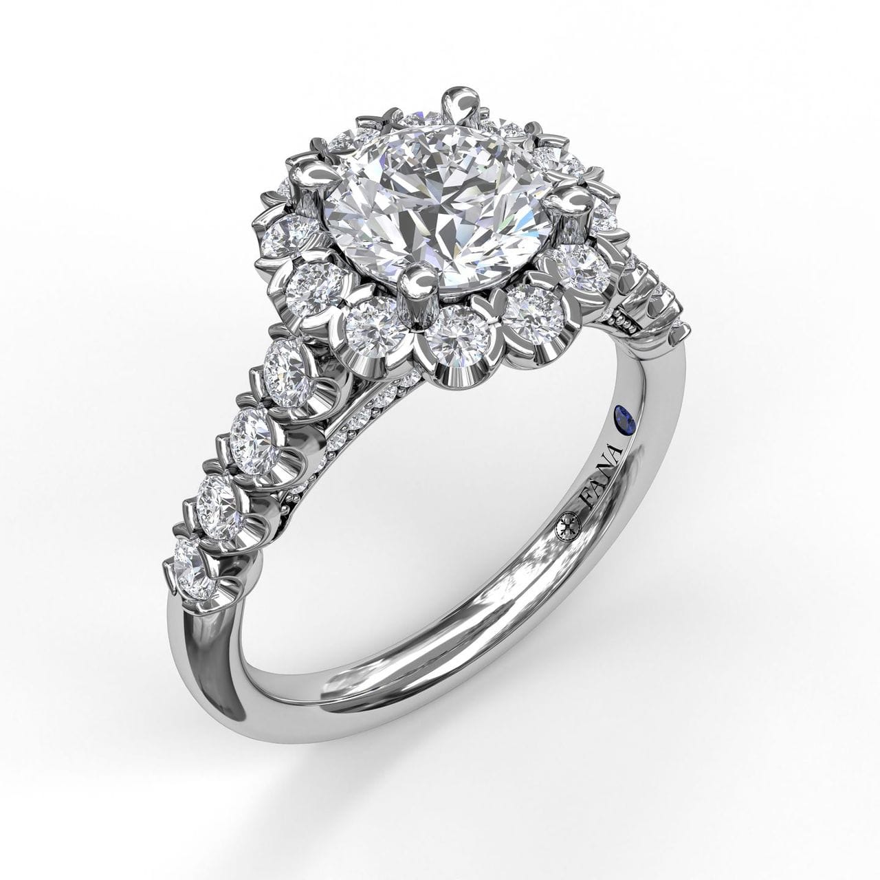 Fana Sparkling Diamond Halo Engagement Ring