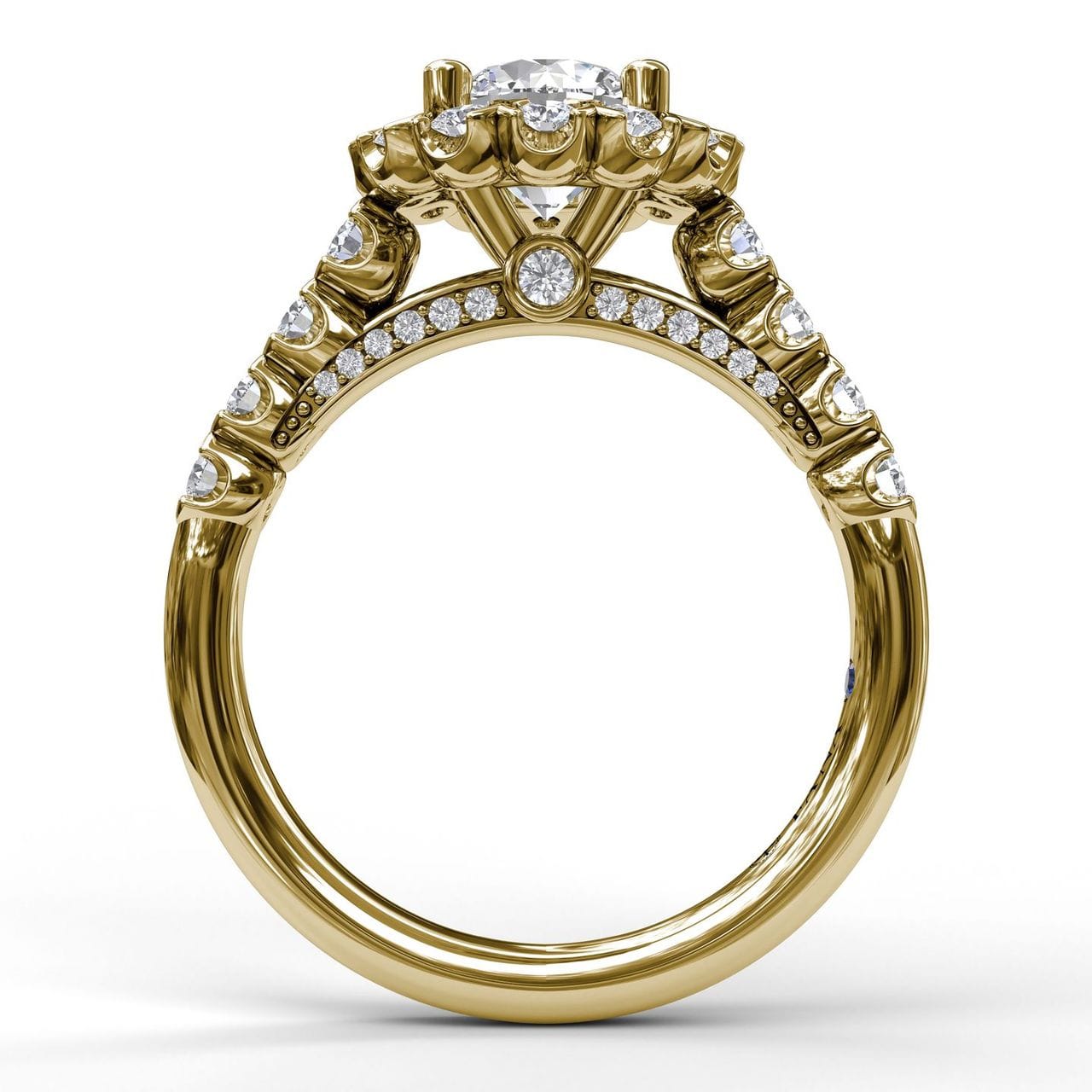 Fana Sparkling Diamond Halo Engagement Ring