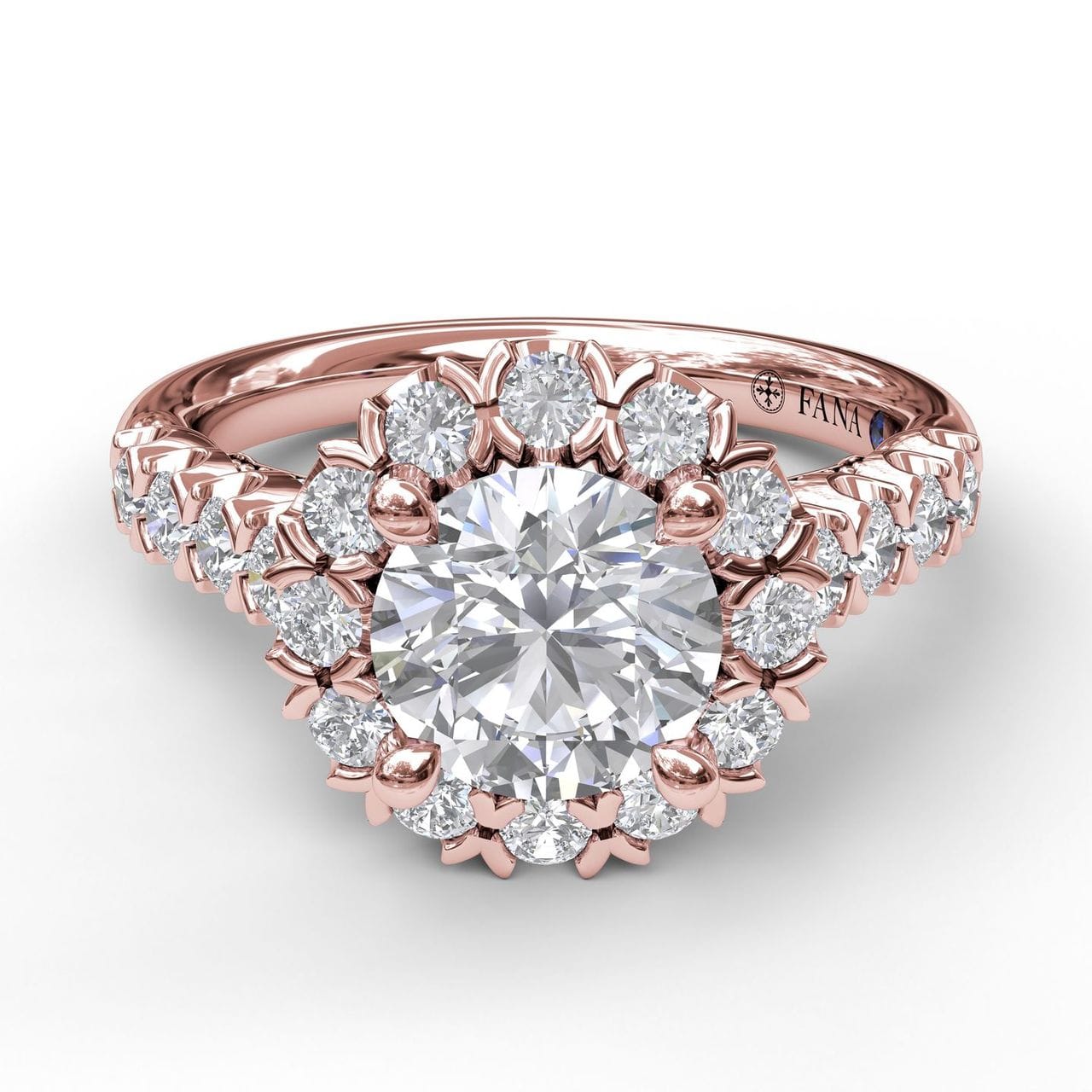 Fana Sparkling Diamond Halo Engagement Ring