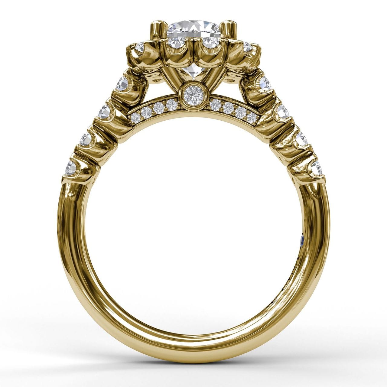 Fana Large Cushion Halo Engagement Ring