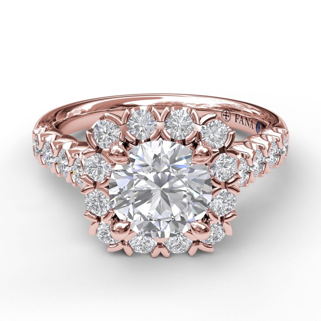 Fana Large Cushion Halo Engagement Ring