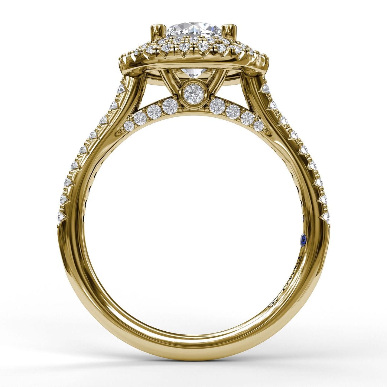 Fana Single Row Petite Double Halo Engagement Ring