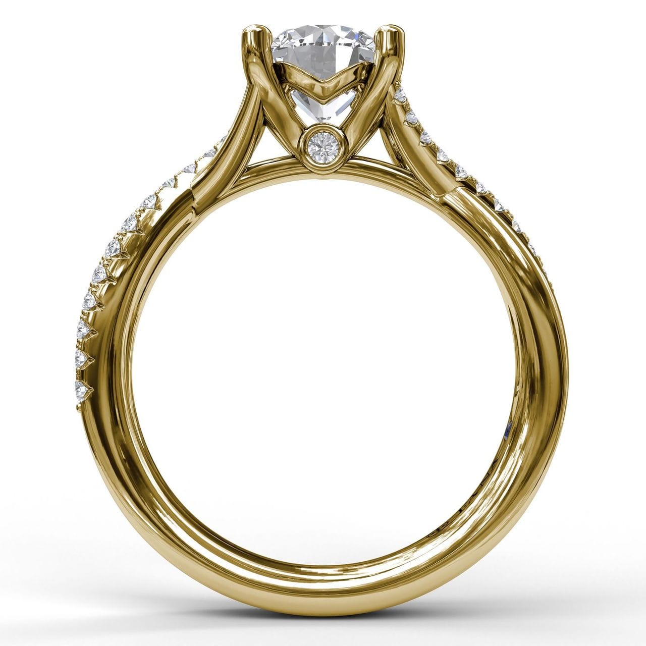 Fana Alternating Diamond Twist Engagement Ring