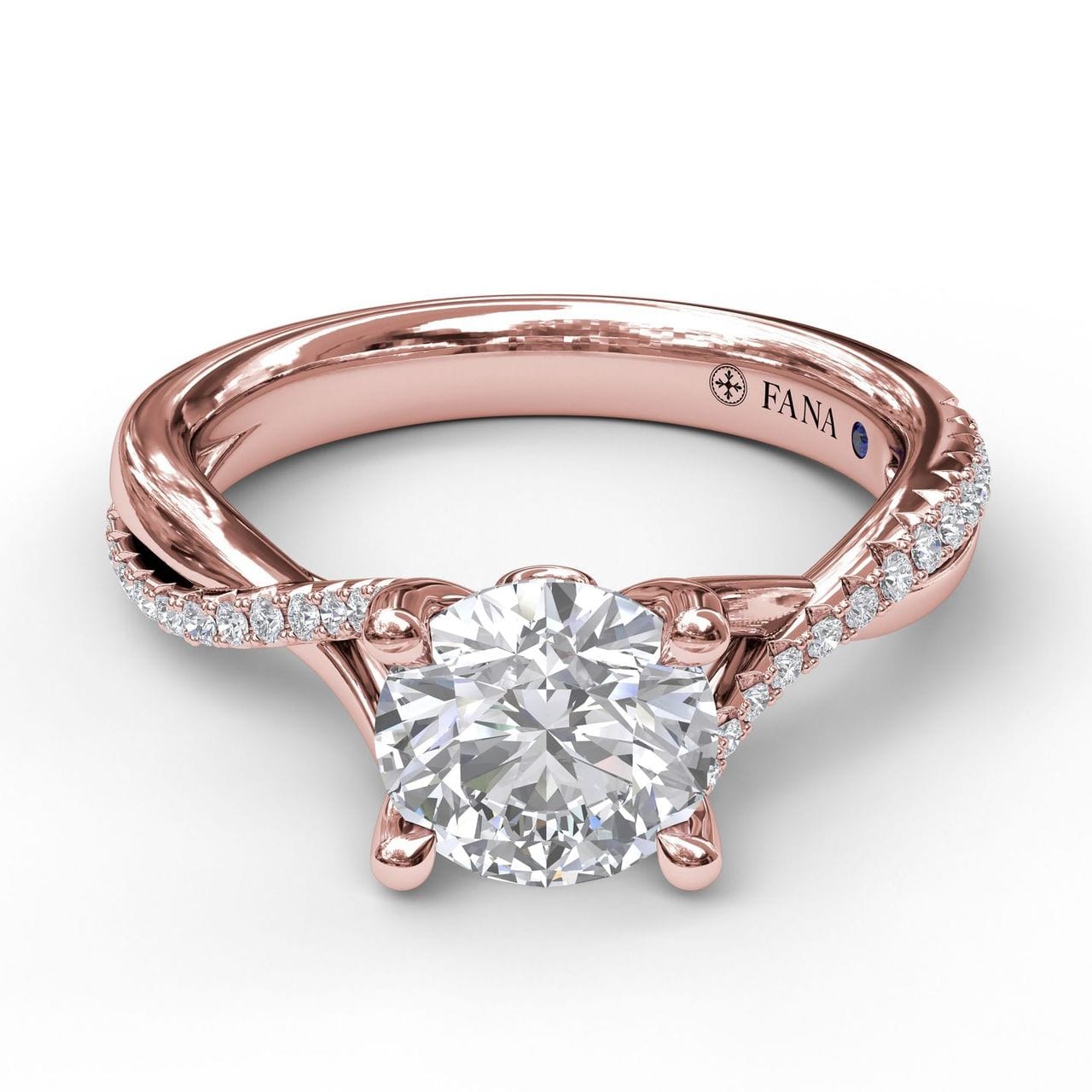 Fana Alternating Diamond Twist Engagement Ring