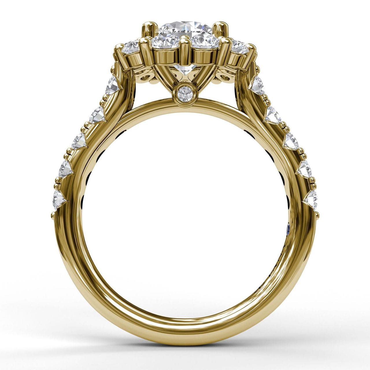 Fana Large Diamond Cushion Halo Engagement Ring