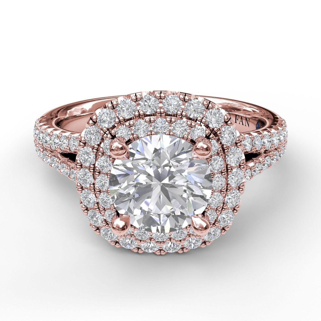Fana Elegant Double Halo Engagement Ring