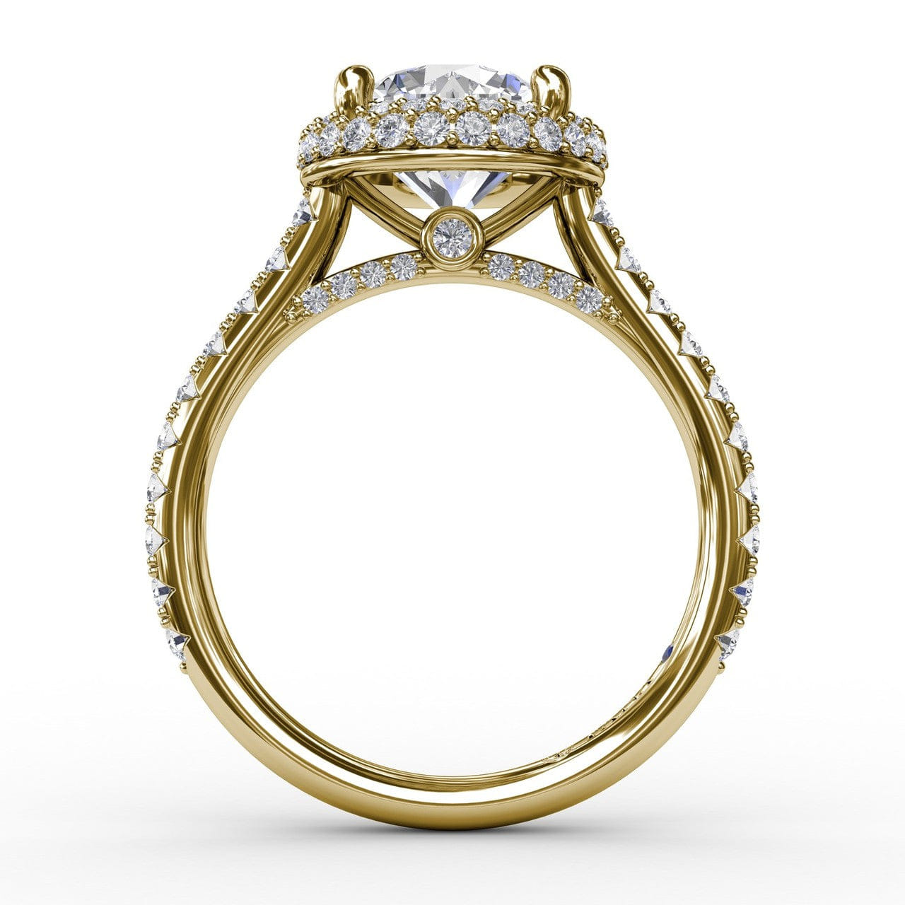 Fana Contemporary Round Diamond Triple Halo Engagement Ring