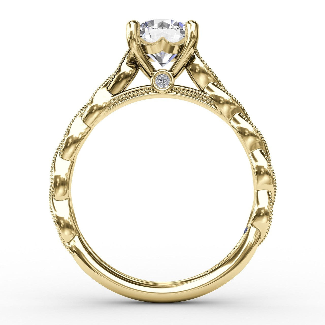 Fana Classic Diamond Solitaire Engagement Ring With Diamond Twist Band
