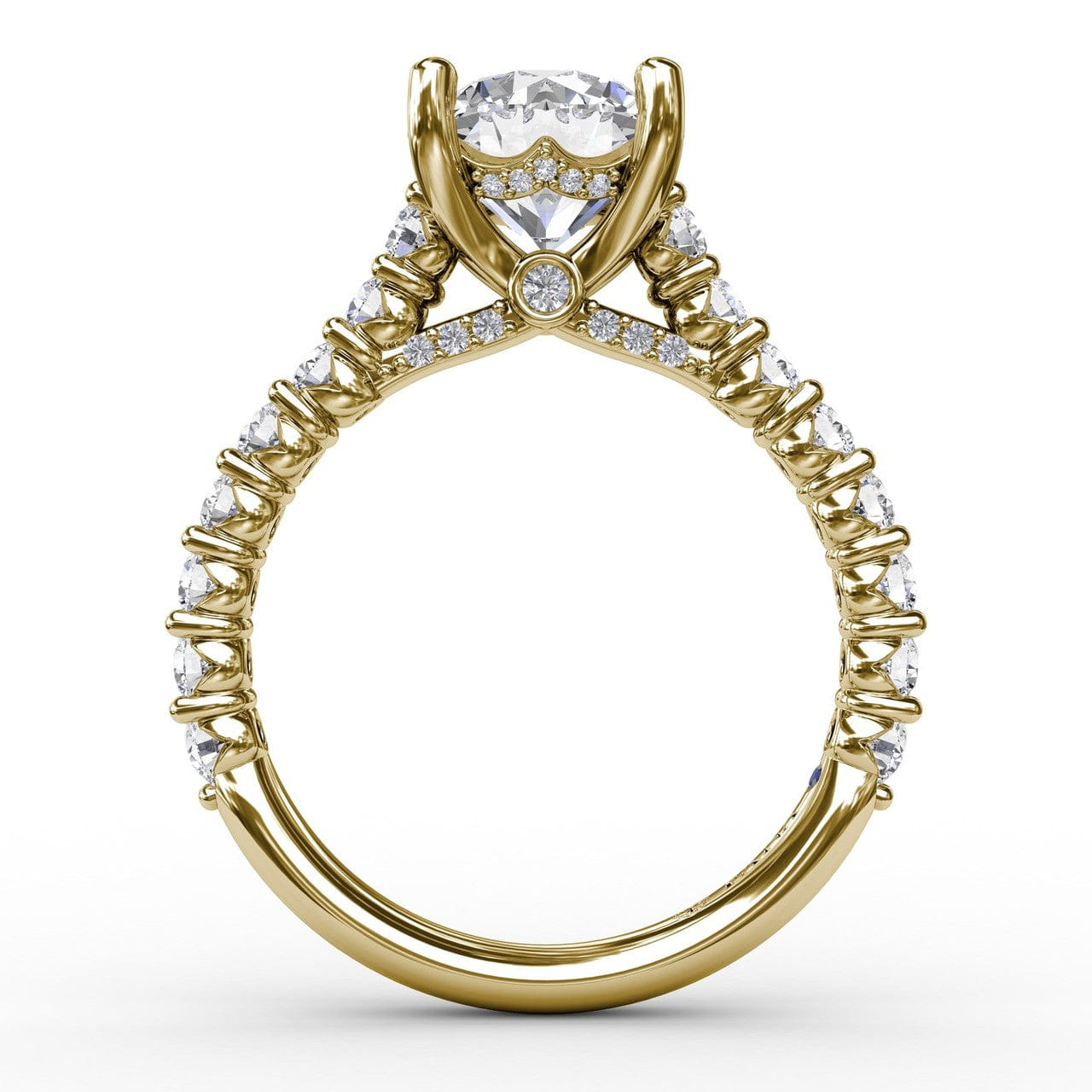 Fana Contemporary Diamond Solitaire Engagement Ring With Hidden Halo