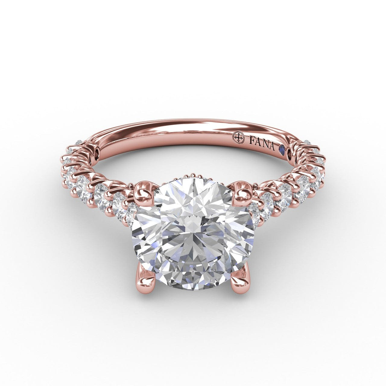 Fana Contemporary Diamond Solitaire Engagement Ring With Hidden Halo