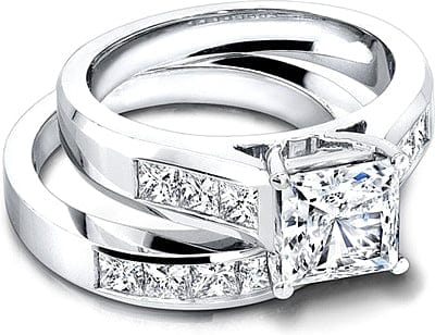 Jeff Cooper Wide Channel-Set Princess Cut Engagement Ring
