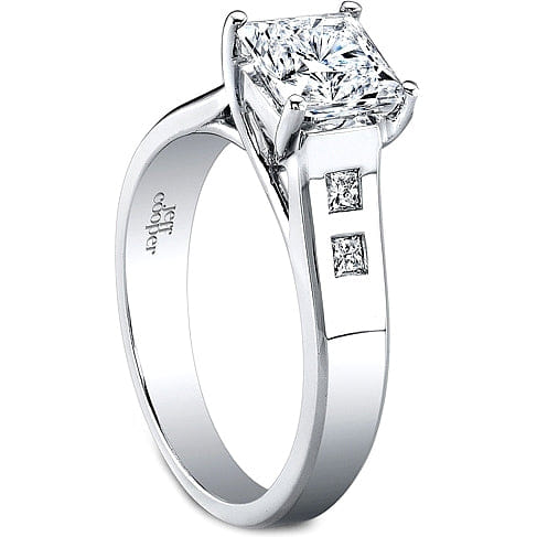 Jeff Cooper Trellis Engagement Ring w/ Princess Cut Side Stones