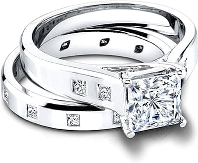 Jeff Cooper Trellis Engagement Ring w/ Princess Cut Side Stones