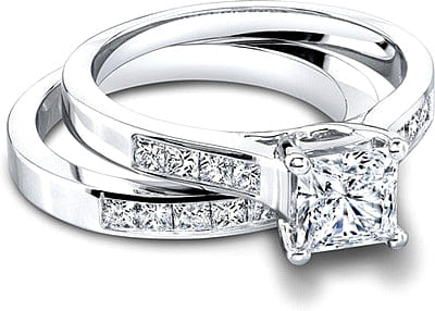 Jeff Cooper Trellis Engagement Ring with Channel-Set Princess Cut Diamonds