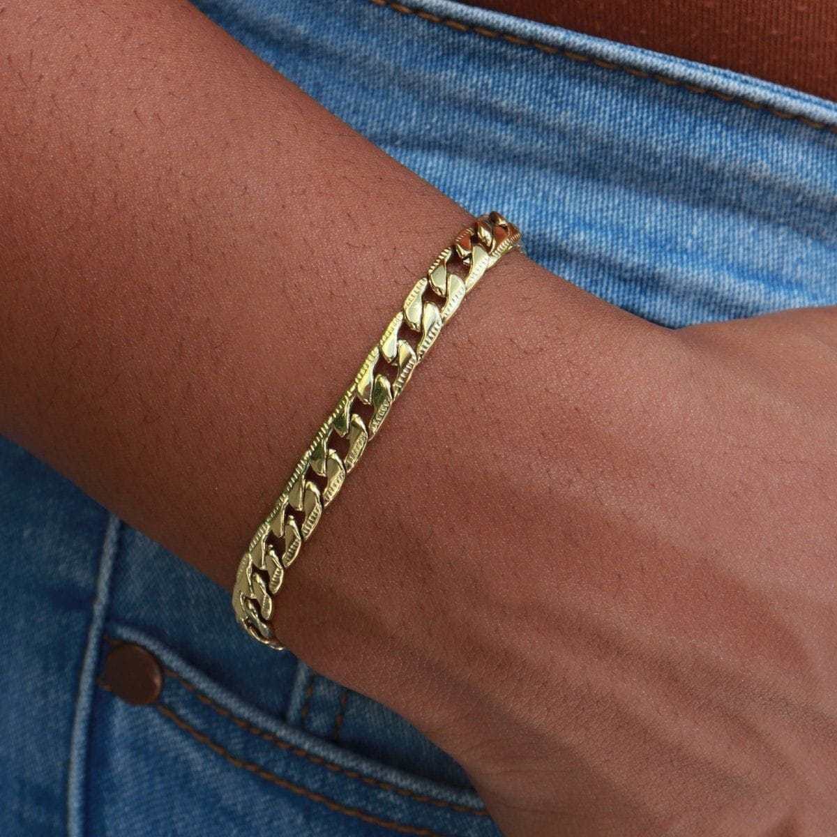GLD PROMO - WOMEN Figaro Bracelet in Yellow Gold