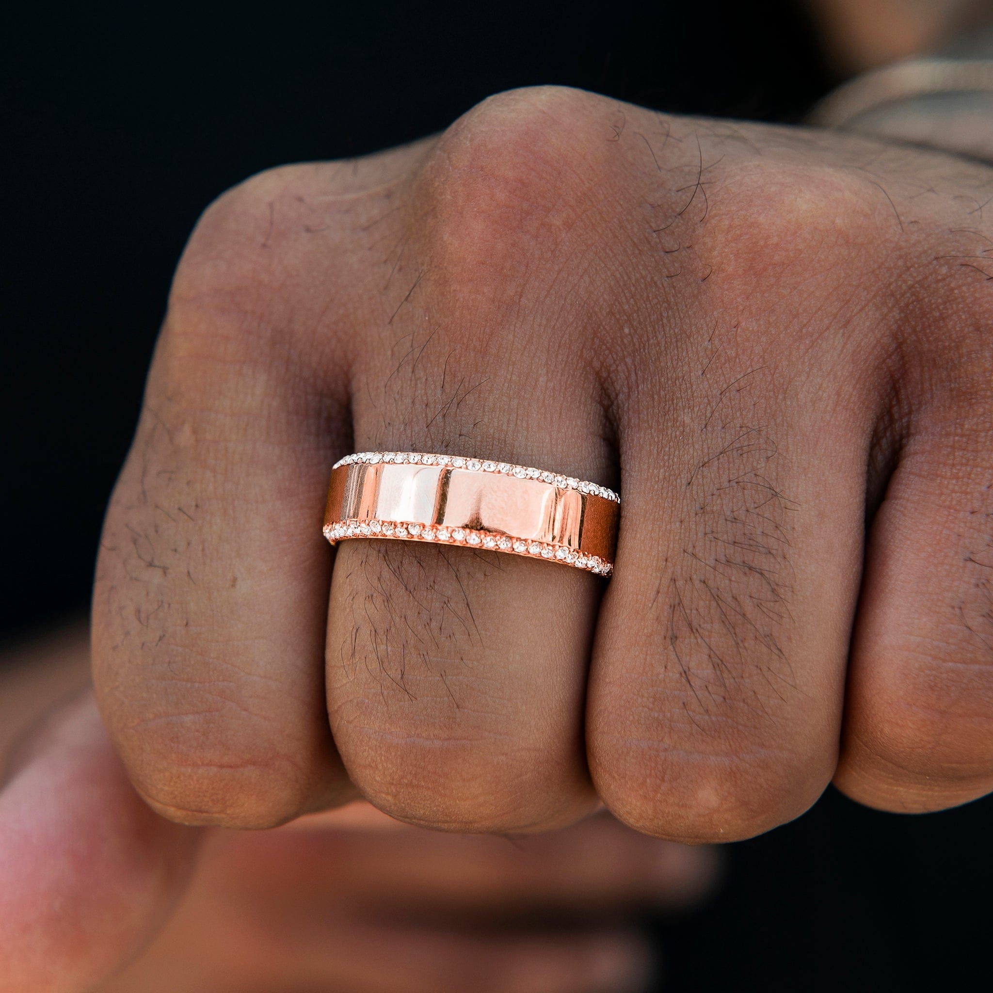 GLD PROMO Diamond Edge Ring in Rose Gold