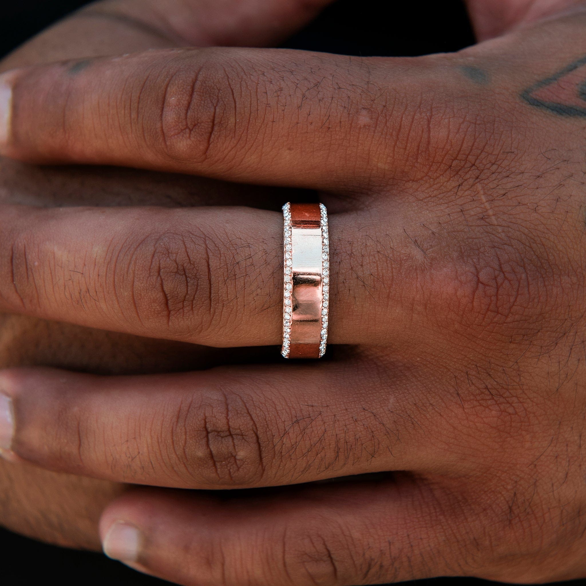 GLD PROMO Diamond Edge Ring in Rose Gold