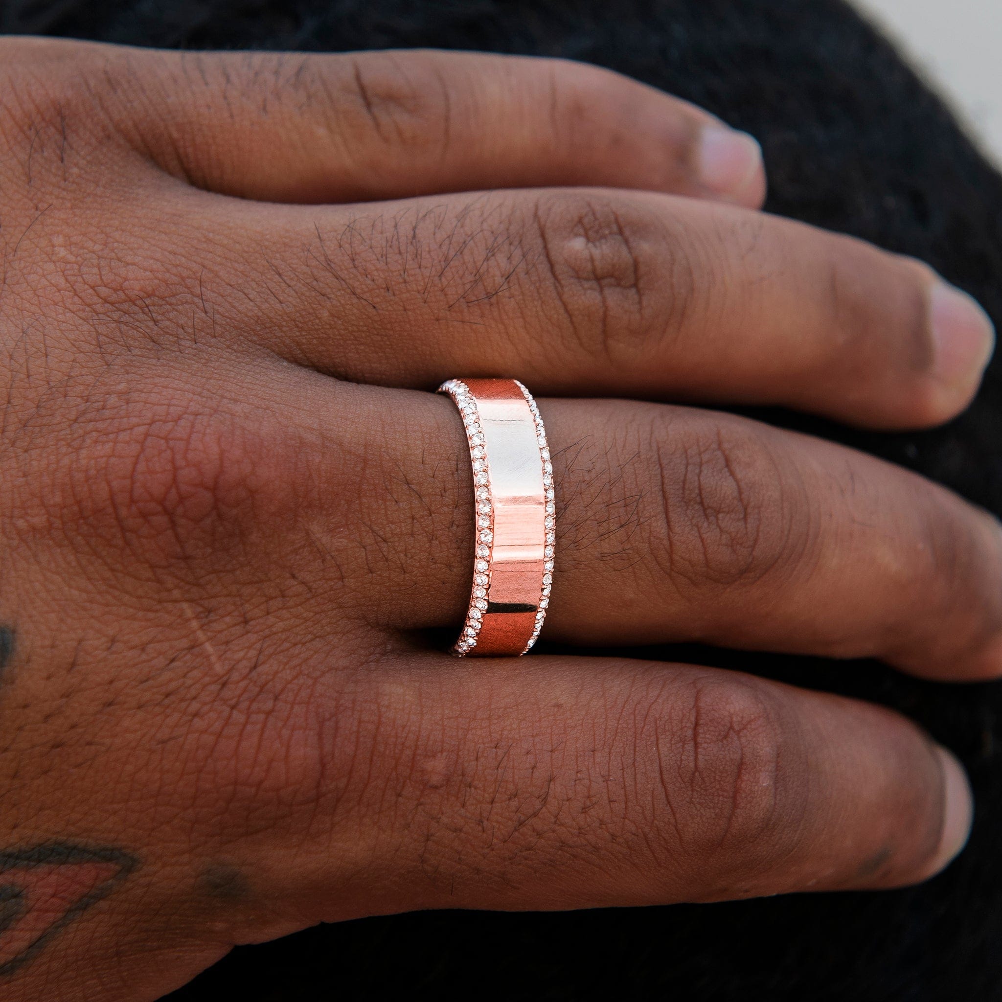 GLD PROMO Diamond Edge Ring in Rose Gold