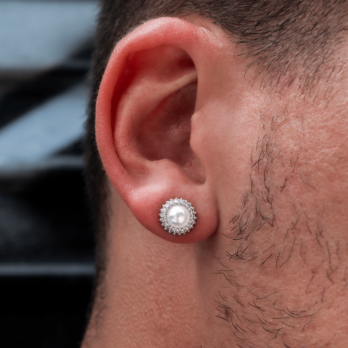 GLD PROMO Halo Pearl Stud Earrings