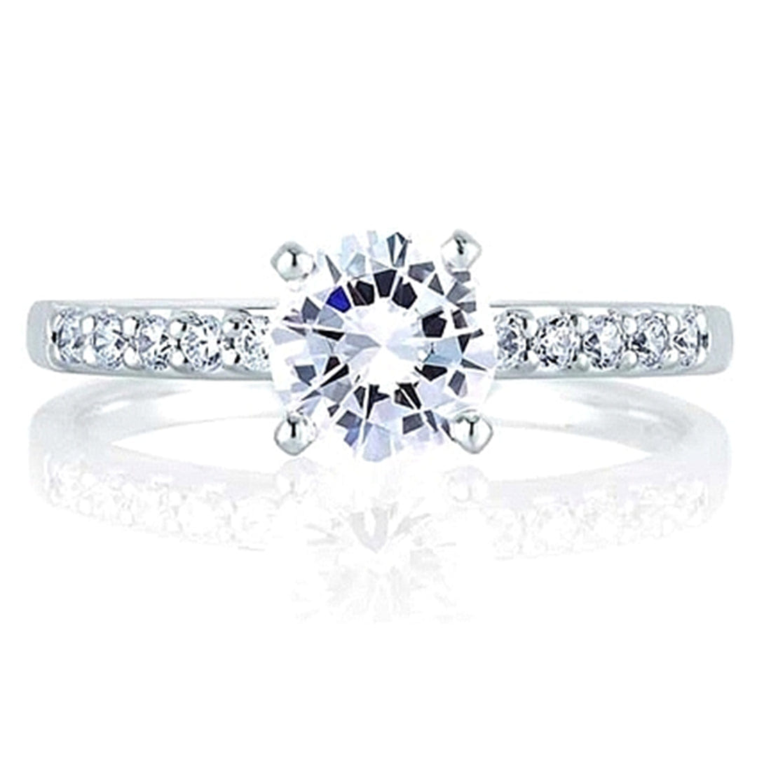 A.Jaffe Shared Prong Diamond Engagement Ring
