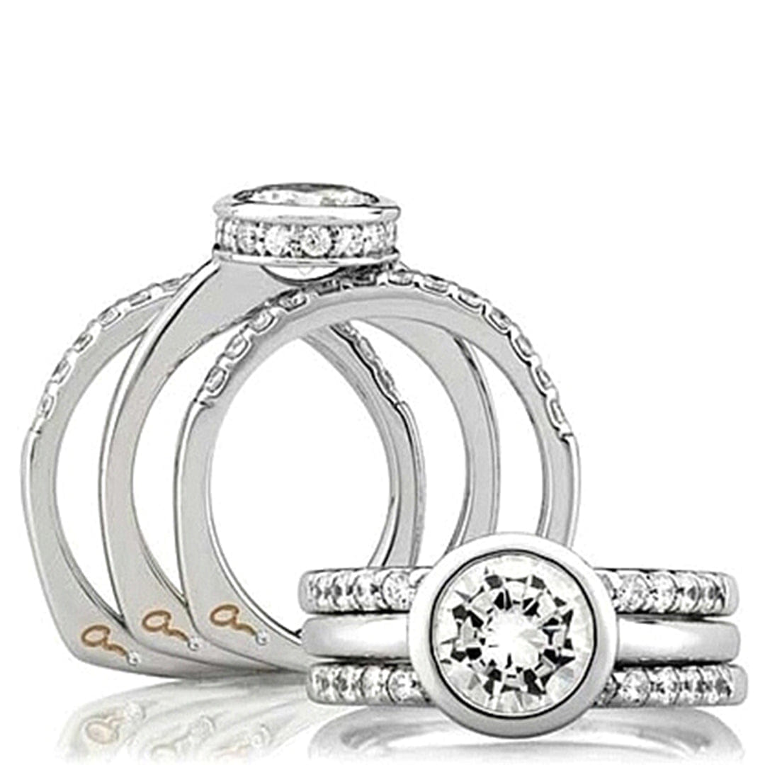 A.Jaffe Bezel Set Diamond Engagement Ring