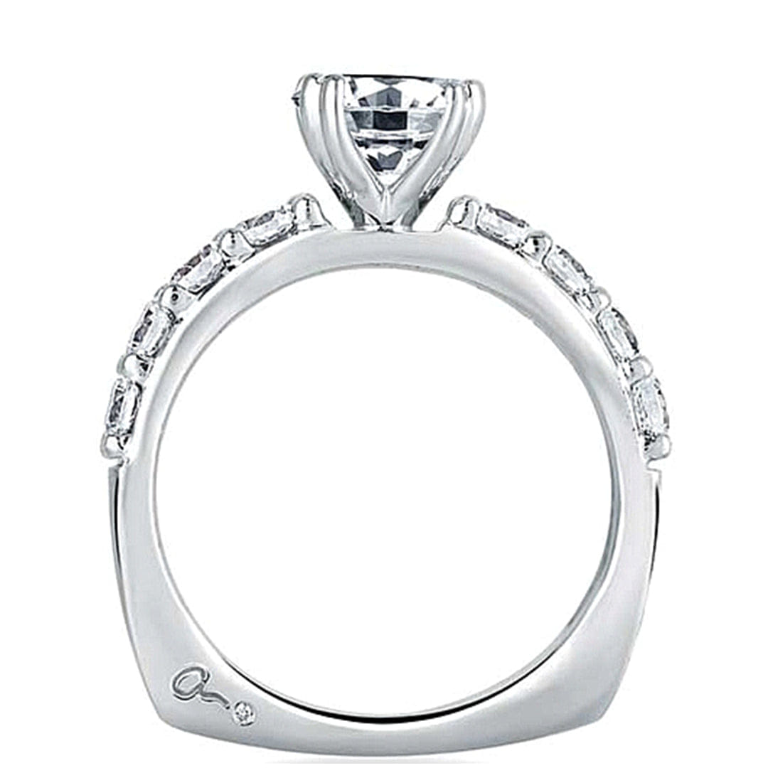 A.Jaffe Prong Set Round Brilliant Cut Diamond Engagement Ring