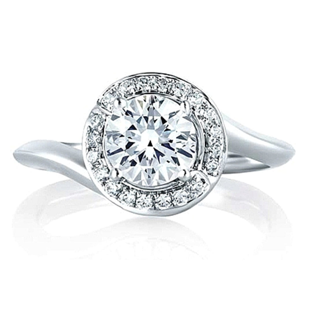 A.Jaffe Twist Pave Halo Diamond Engagement Ring