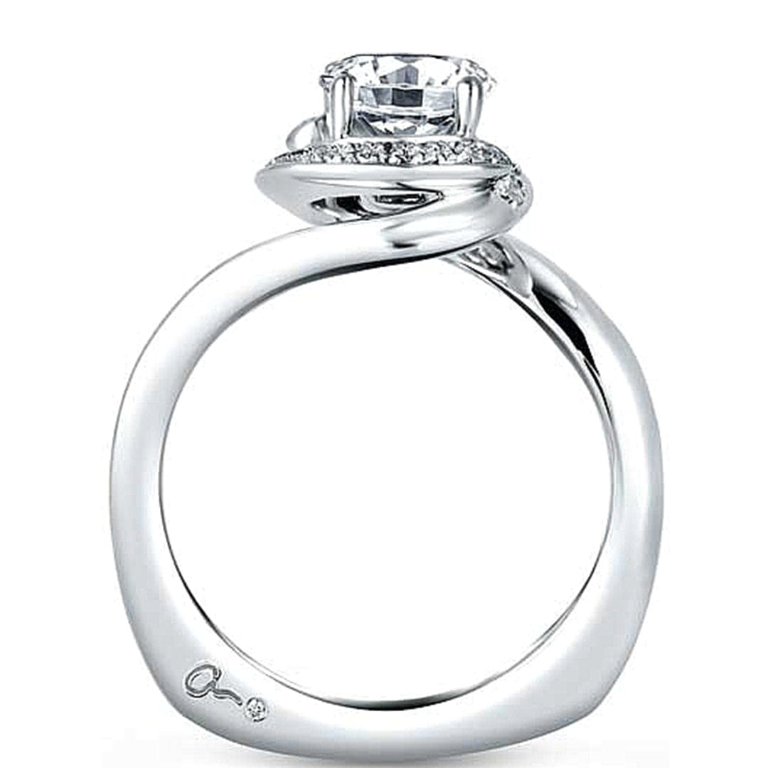 A.Jaffe Twist Pave Halo Diamond Engagement Ring